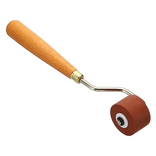 PATIKIL 0.8 Inch Rubber Roller Brayer, Anti Skid Hard Rubber Roller Tools for Wallpaper Art Craft Printing Printmaking Ink Stamping Tape Construction