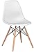 IRIS Mid-Century Modern Shell Chair with Wood Eiffel Legs, 2 Pack, Cotton White