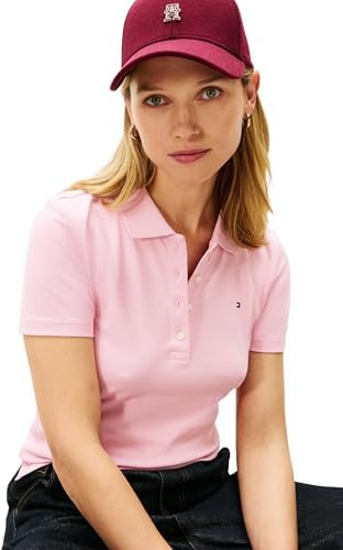 Polo de Manga Curta Feminino Slim Fit, Rosa (Bonita Pink), XL
