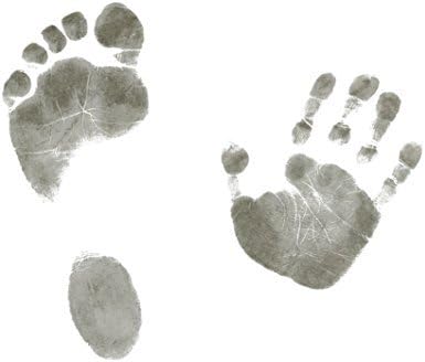 Baby Safe Inkless Footprint & Handprint Kit | black | max 32 prints for any age on coated paper | Magic Footprint Special