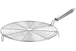 TreegoArt Stainless Steel Round Roasting Net Roaster Wire With Papad Jali, Roti Jali and Barbecue Grill For Kitchen - Pack Of