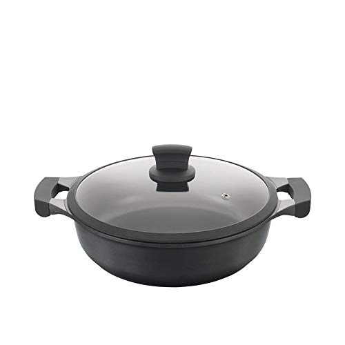 METALTEX Xpert Stoofpan van gegoten aluminium, 26 cm, anti-aanbaklaag ILAG, 3 lagen, full inductie, geschikt voor alle warmtebronnen, 50 W, 5,3 l, zwart