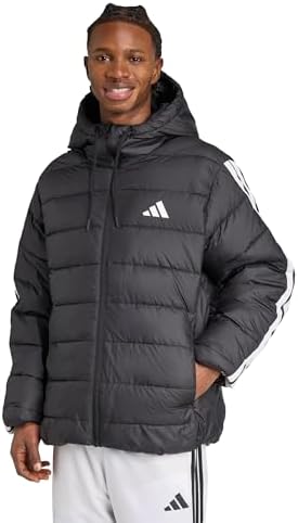 adidas Mens Down Regen Hooded Blocked Puffer Jacket (Large 