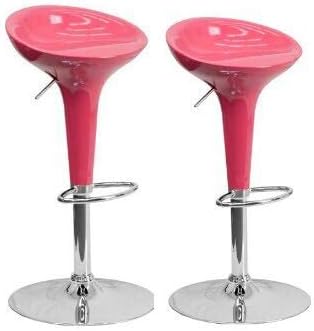 FURNITURE FIRST '' Lily '' 2 Pack Contemporary Height Adjustable & 360 Degree Rotate Imported Barstools with Chrome Base,