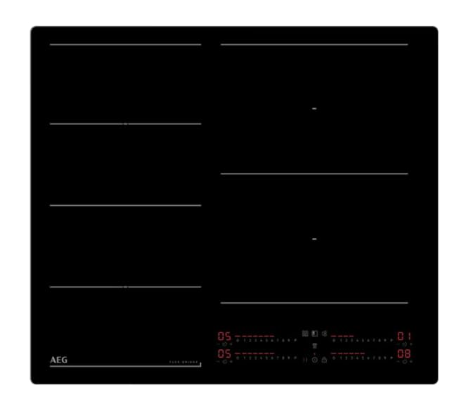 AEG Induction Hob TI64IG00IB, 60 cm, 4 Cooking Zones, FlexiPodent, Hob2Hood System, PowerBoost Function, Residual Heat Indicator, Independent Slide Controls, Frameless, Black