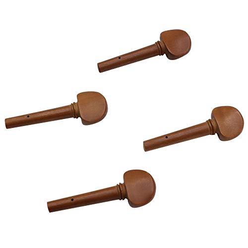 Vaorwne 4Pcs 4/4 Size Violin Fiddle Tuning Peg Set Jujube Wooden Replacement For 4/4 Size Violin