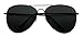 ShadyVEU Oversized Pilot Sunglasses XL Wide Vintage Teardrop Frame Extra Large Shades (Black Frame, Black Lens)