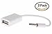 SUKRAGRAHA 3.5mm Male AUX Audio Plug Jack to USB 2.0 Female Converter Cable Cord Car MP3 2 pc