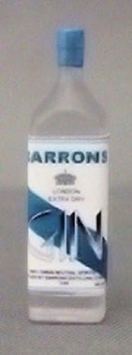 Dollhouse Miniature 1:12 Scale Liquor Bottle, Barrons Gin
