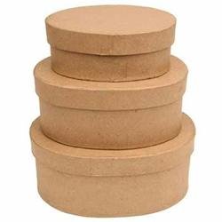 Factory Direct Craft Handcrafted Paper Mache Oval Boxes - 9 Total Boxes (3 of Each Size)