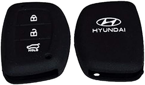 Elgator Silicon Black Car Key Cover for Hyundai Creta