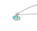 KATGI Fashion Cyan Crystals Heart Shape Pendant Necklace