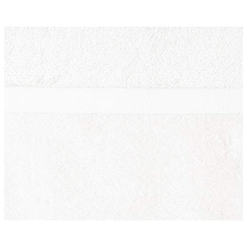 Amazon Basics Cotton Hand Towel, 12-Pack, White, 26" x16"