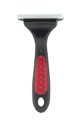 Mikki Dog, Cat, Puppy Grooming Shedding Tool Moult Master Brush Blade for Medium, Large Pets, Red and Black