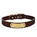 Warner Brand Cumberland Leather Dog Collar Free Engraved Brass ID tag (21