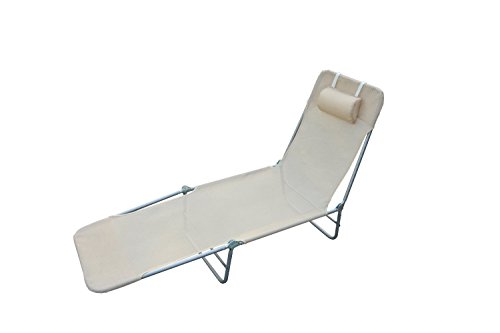 Outsunny Sonnenliege Gartenliege Relaxliege Bäderliege Zweibeinliege 4 Farben (Creme)