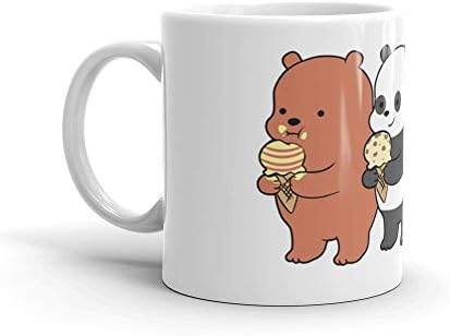 Baby Bears Eating Some Ice Cream 11 Oz White Ceramic