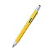 Shulaner 6 in 1 Tech Tool Ballpoint Pen with Ruler, Levelgauge, Ballpoint Pen, Stylus and 2 Screw Driver, Multi-functional Tool Fit for Mens Gift, Yerllow, Pack of 3