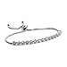 Crystal Pave Adjustable Pull Chain Bracelet (Silver plated)