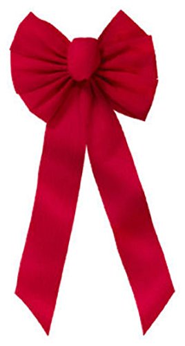 HOLIDAY TRIM 6511 7 Loop Embossed Velvet Bow for Decoration, Red