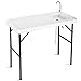 Goplus Portable Fish Cleaning Table with Sink, Folding Outdoor Camping Sink Station with Hose Hook Up, Heavy Duty Fillet Table with Faucet for Dock Beach Patio Picnic