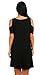 PCEAIIH Women's Short Sleeve Cold Shoulder Tunic Top Swing T-Shirt Loose Dress with Pockets (Medium, Black, m)