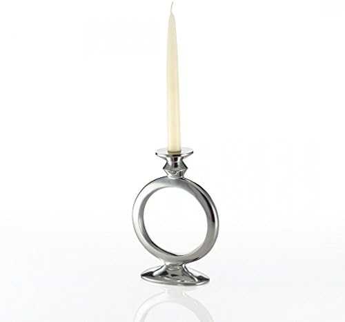 Lunares Polished Silver "O" Candle Holder - Medium