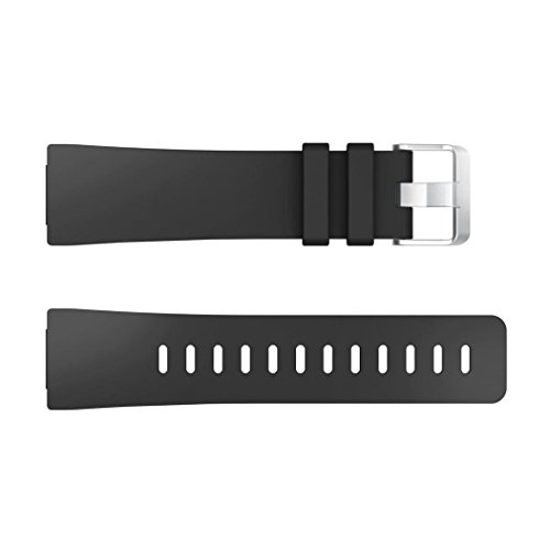 for Fitbit Versa Adjustable Soft Silicone Replacement Accessories Wristband Classic Band Sport Strap (Black)