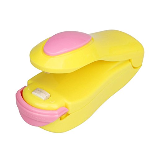 Hotsale! Voberry Bag Heat Sealer,Portable Mini Heat Sealing Machine Impulse Sealer Seal Packing Plastic Bag Kit for Food Saver (Yellow)