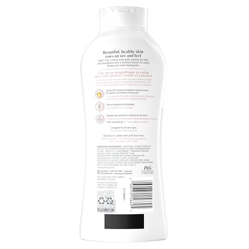 OLAY BODY WASH FOR WOMEN, ULTRA MOISTURE, FOR SENSITIVE SKIN, SOOTHING FORMULA, 24HR MOISTURIZING, HYDRATING & REFRESHING, B3 VITAMIN COMPLEX, FREE OF PARABENS & PHTHALATES, OAT EXTRACT SCENT,22 FL OZ