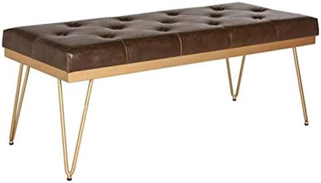 WGXX Storage bench seat Nordic Change Shoe Bench,Bed Stool, Simple Modern Creative Clothing Store Strip Lounge Sofa Fitting Room Stool(Size : 60x35x45cm) (Color : Brown)
