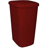 Hefty Touch Lid 13.3 Gallon Red Trash Can, Keeps odors in when closed