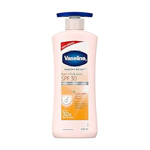 Vaseline Healthy Bright Sun Protection Body Lotion SPF 30 400 ml, Daily Moisturizer for Dry Skin, Gives Non-Greasy…