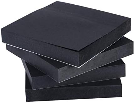 Black Sticky Notes, 3 in x 3 in Sticky Notes, 4 Pads/Pack, 100 Sheets/Pad.