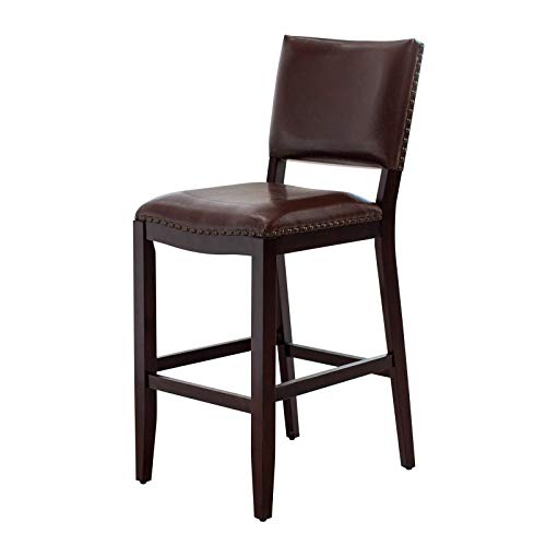 Home Collection Dark Brown Bonded Leather Wood Contemporary