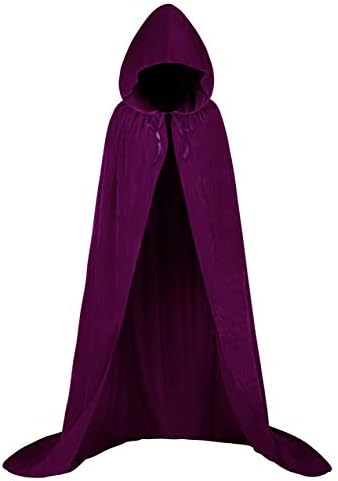 Unisex Christmas Cloak Santa Cluas Cape Halloween Full Length Hooded Cloak Cosplay Dress