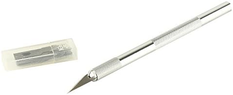 ZERRO Craft Hobby Knife Precision Carving Pen Knife Set--10pcs Blades with Safety Cap(Silver)