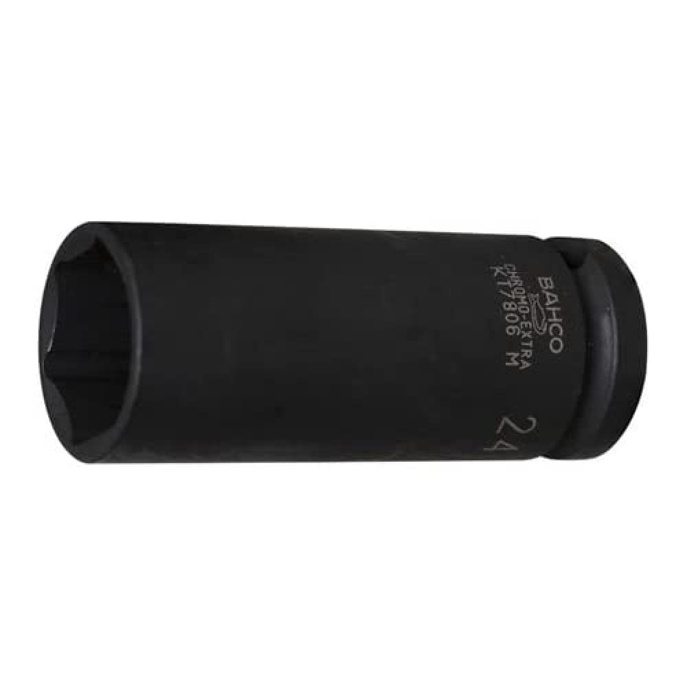 Bahco K7806Z-3/8 Inside Hexagonal Deep Socket, Black, 1/2-Inch, 12 mm