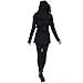 Alpine Swiss Duffy Womens Black Wool Coat Fur Trim Hooded Parka Jacket Large