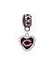 Chicago Bears Rhinestone Heart Charm Fits Most bracelet Lines Including Pandora, Chamilia, Troll, Biagi, Zable, Kera, Personality, Reflections, Silverado and More