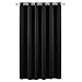 Deconovo Blackout Curtains, Solid Room Darkening Curtains for Living Room, Thermal Insutaled Drapes for Kitchen Patio Door Nursery, Grommet Top (Black, 80x84 Inch, 1 Panel)