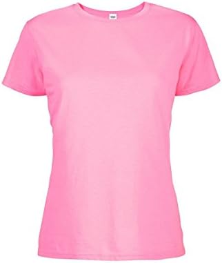 Casual Garb Women's Crew Neck Short Sleeve Tee T-Shirts for Women Neon Pink Large