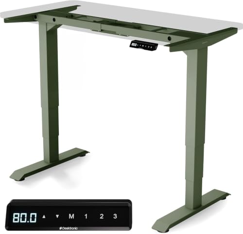Desktronic Electric Standing Sitting Desk - Stabilized Height Adjustable Desk - Standing Sitting Desk - Touch Control - Memories - Built-in USB Ports - Desk for All Sizes