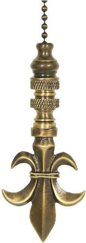 Antique Brass Fleur De Lis Fan Pull