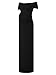 Women's Off Shoulder Short Sleeve Ruched Side Slit Bodycon Maternity Maxi Dress Black