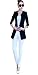 My Wonderful World Women's OL Open Front O-Neck One Button Boyfriend Long Blazer