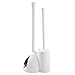 mDesign Slim Toilet Bowl Brush and Plunger Set for Bathroom Storage - White