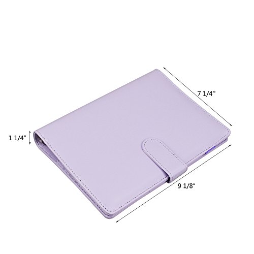 A5 PU Leather Notebook Binder,Refillable 6 Round Ring Binder Cover for