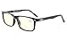Eyekepper Readers UV Protection, Anti Glare Eyeglasses,Anti Blue Rays, Spring Hinges Computer Reading Glasses (Black, Yellow Tinted Lenses) +1.0