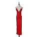 Flymall Deep V-neck Backless Strap Maxi Tank Split Side Dress(S,Red)